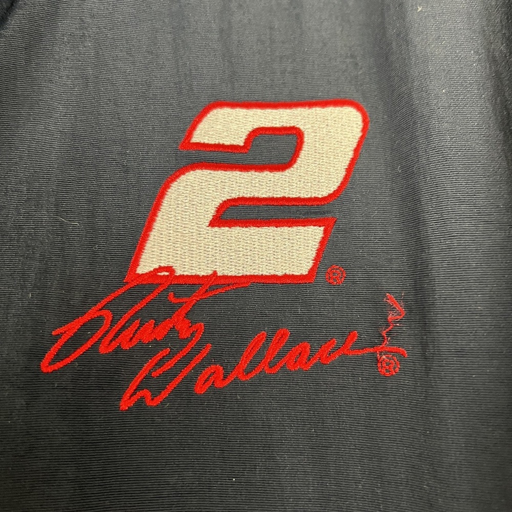 Vintage Rusty Wallace‎ 2 Miller Lite Racing Jacket Mens M Blue Red NASCAR Chase - Picture 2 of 16